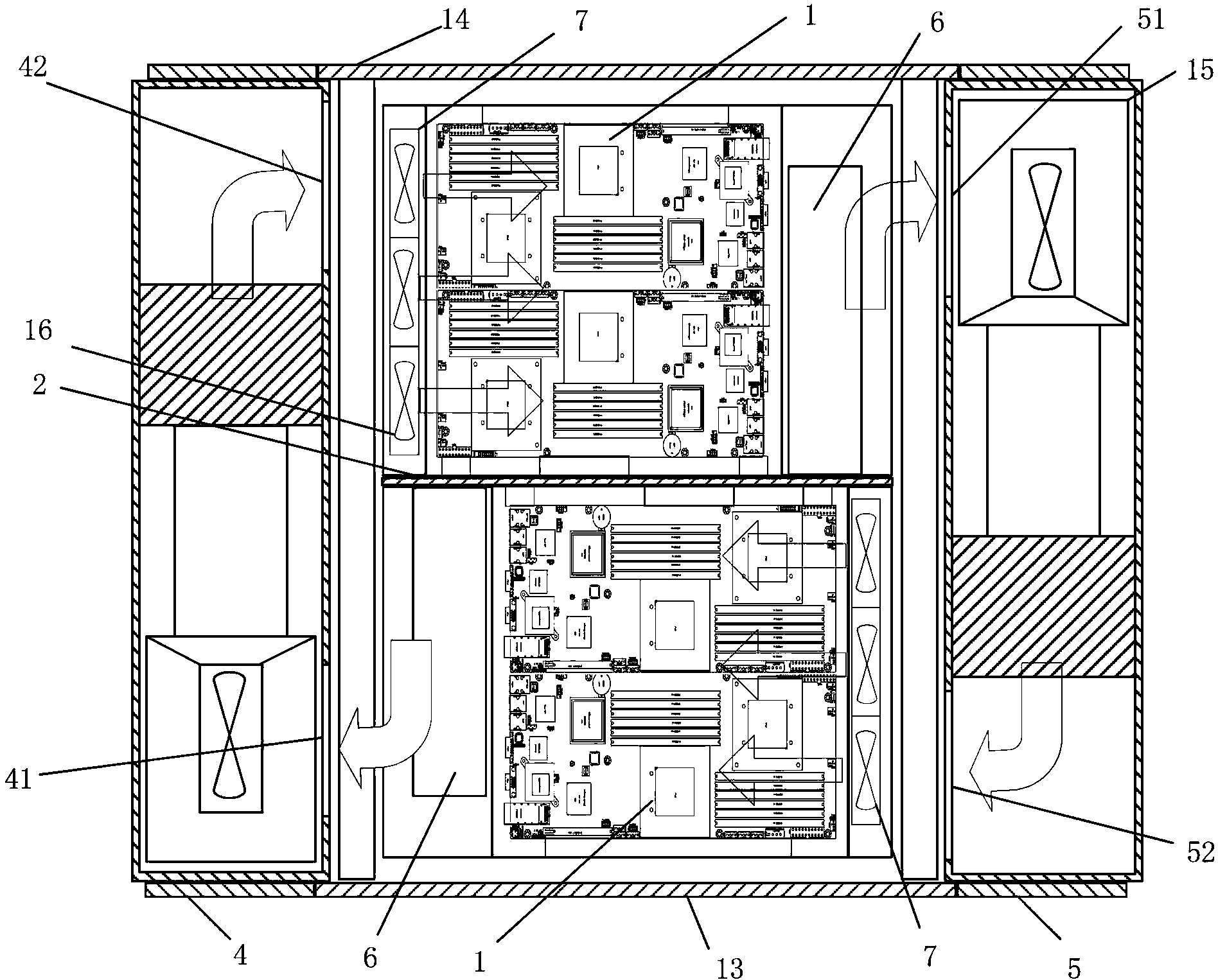 High-efficiency double-sided closed circulation cooling device