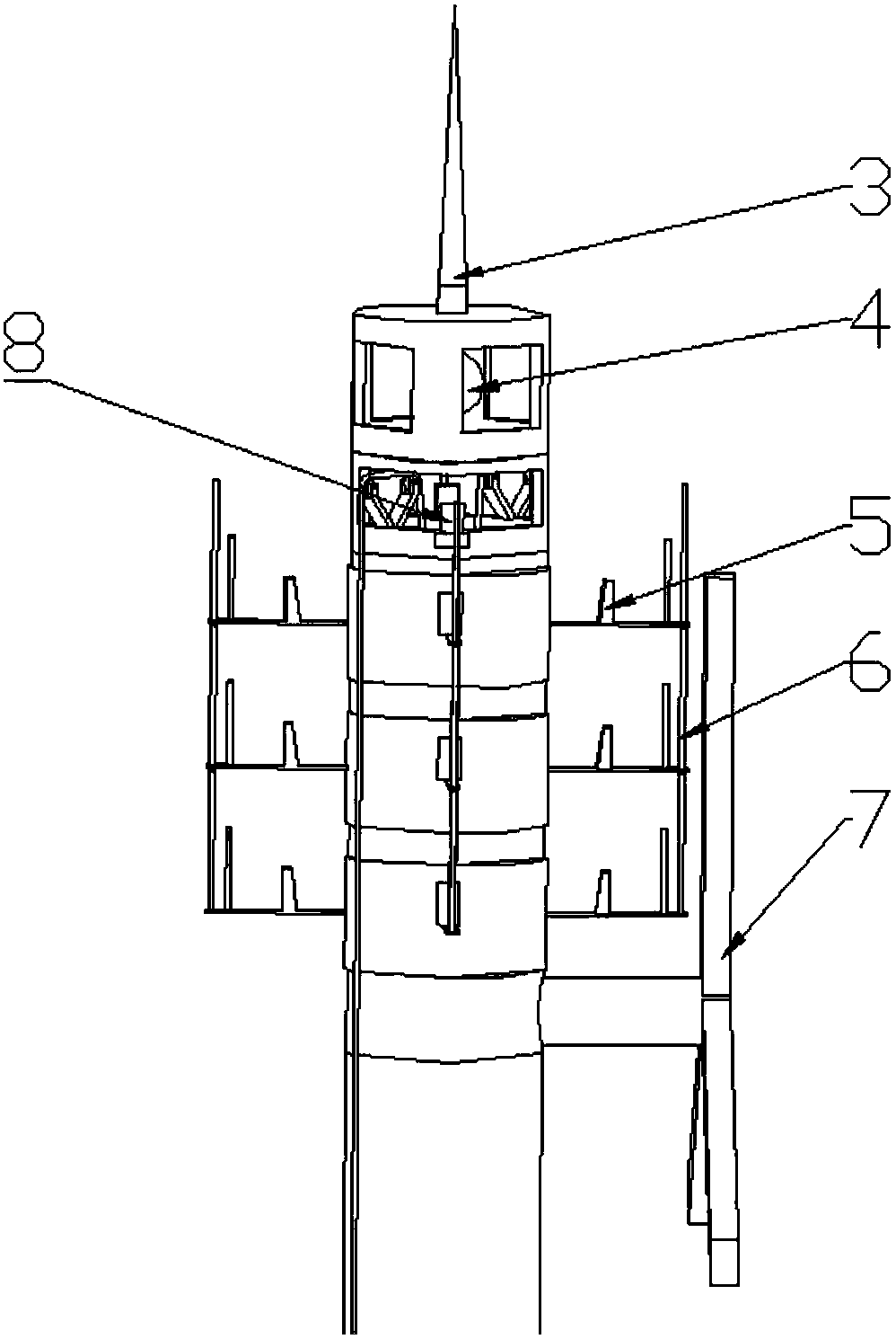 A floating multifunctional signal tower for information transmission in the distant sea and its working method