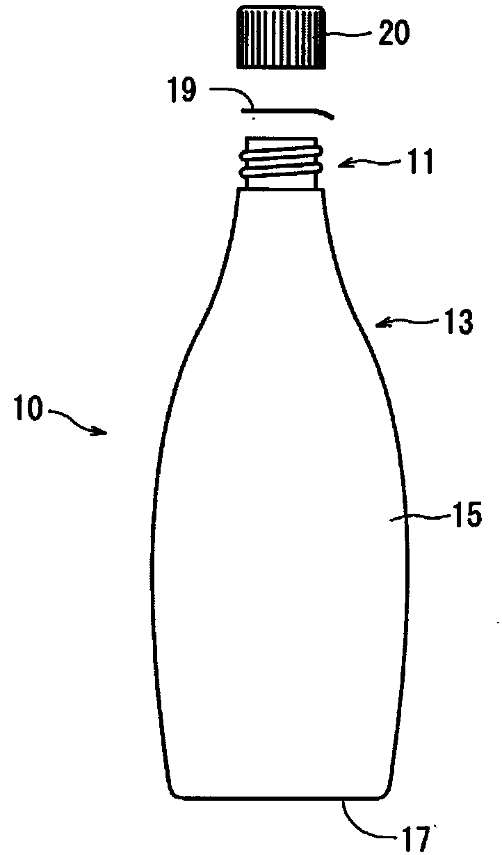 Package in which liquid contents are accommodated