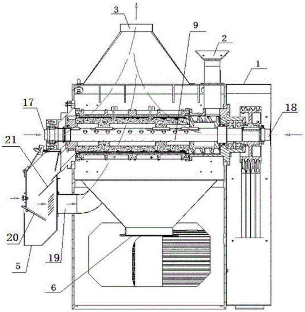 A multifunctional rice mill with upward suction
