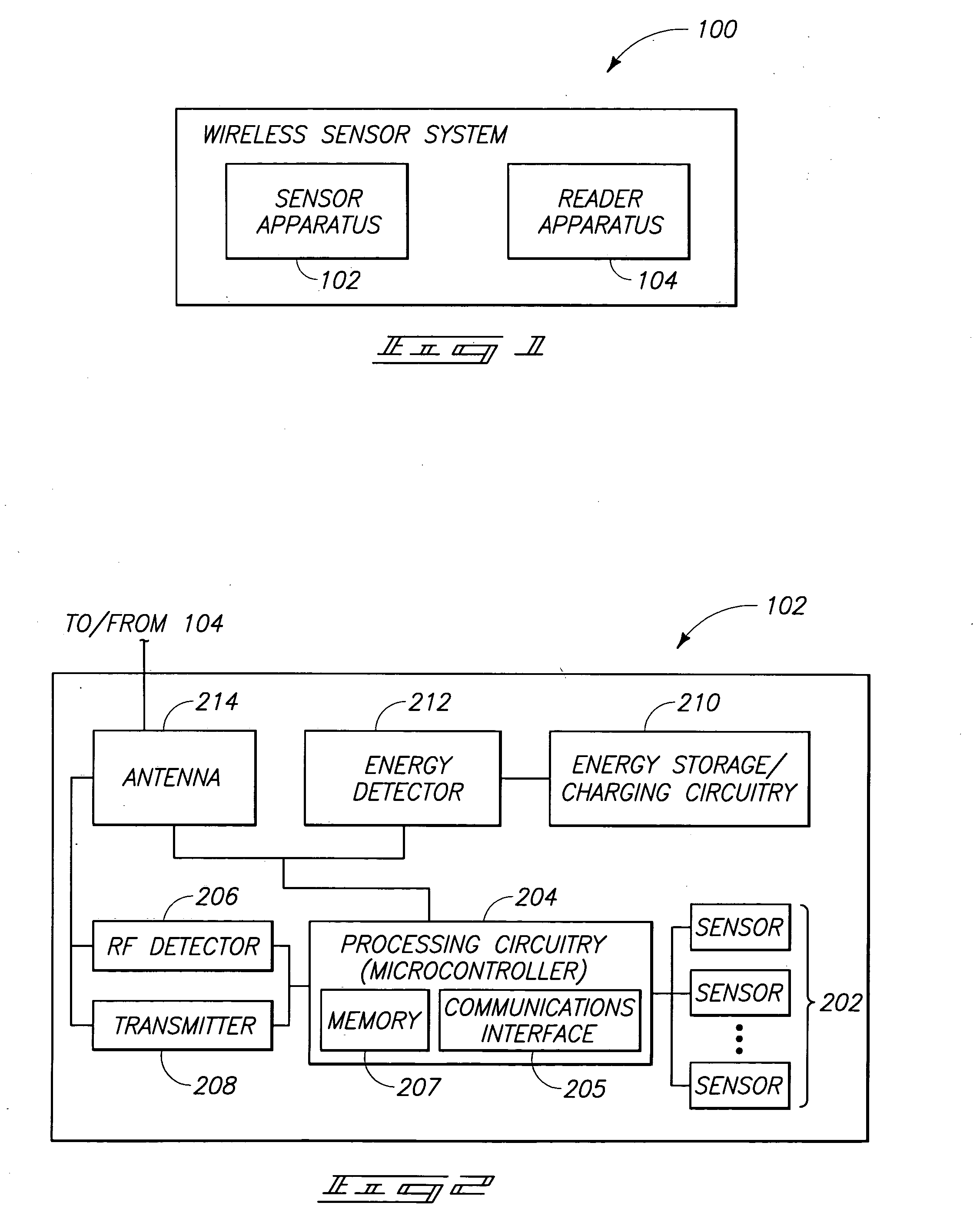 Wireless sensor systems and method, and methods of monitoring structures