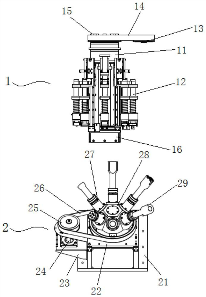 Rotary press-fitting device and press-fitting system