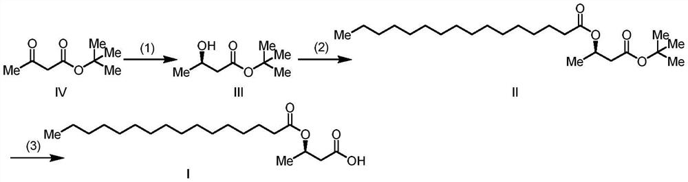 Preparation method of (R)-3-palmitoyl oxybutyric acid