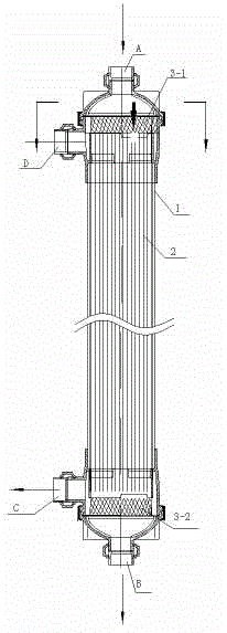 Static pouring column type membrane component and machining method thereof