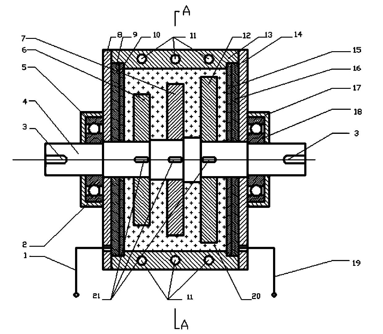 Seven-stage adjustable rotary type electrorheological fluid brake