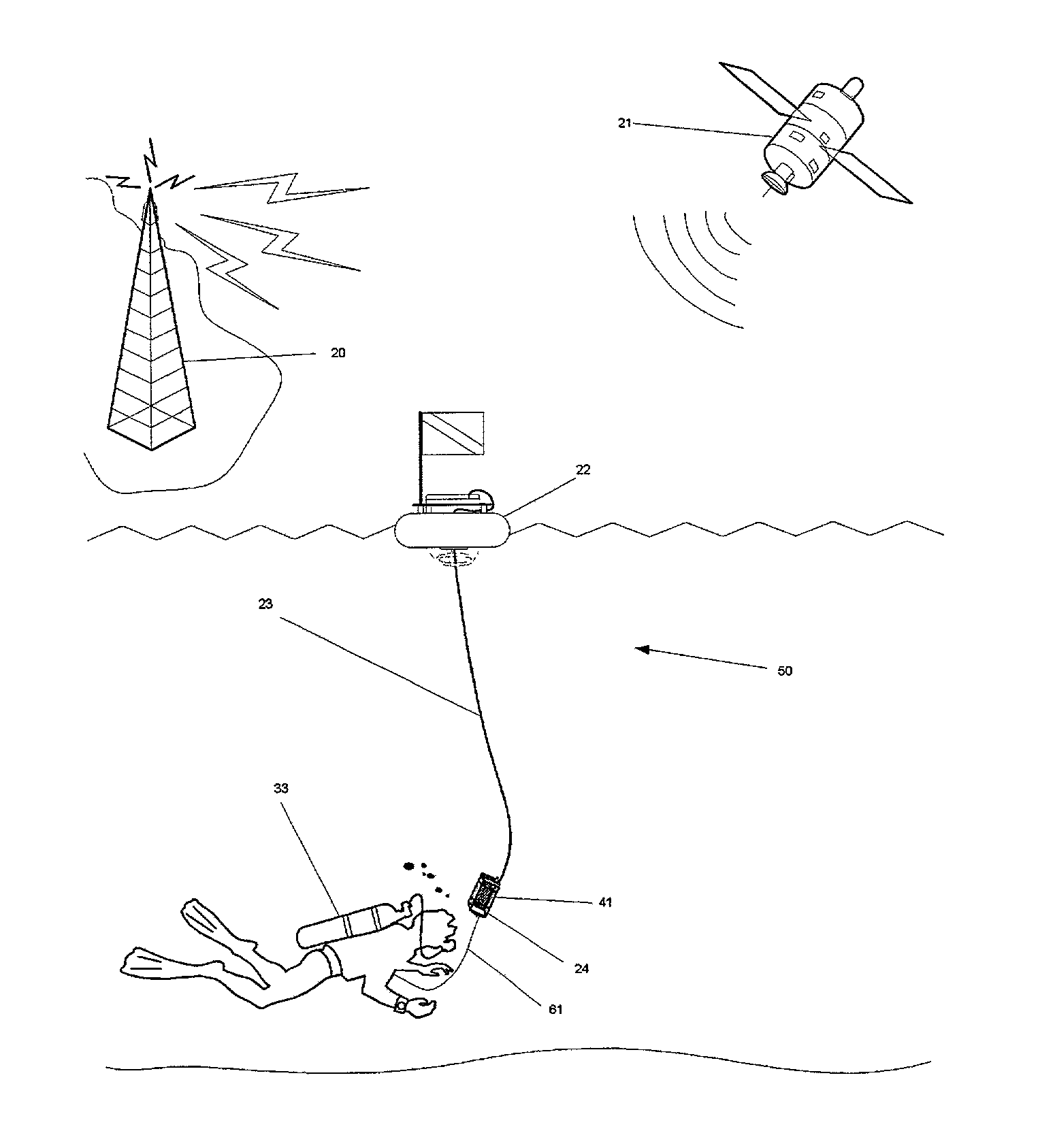 Navigational device for an underwater diver