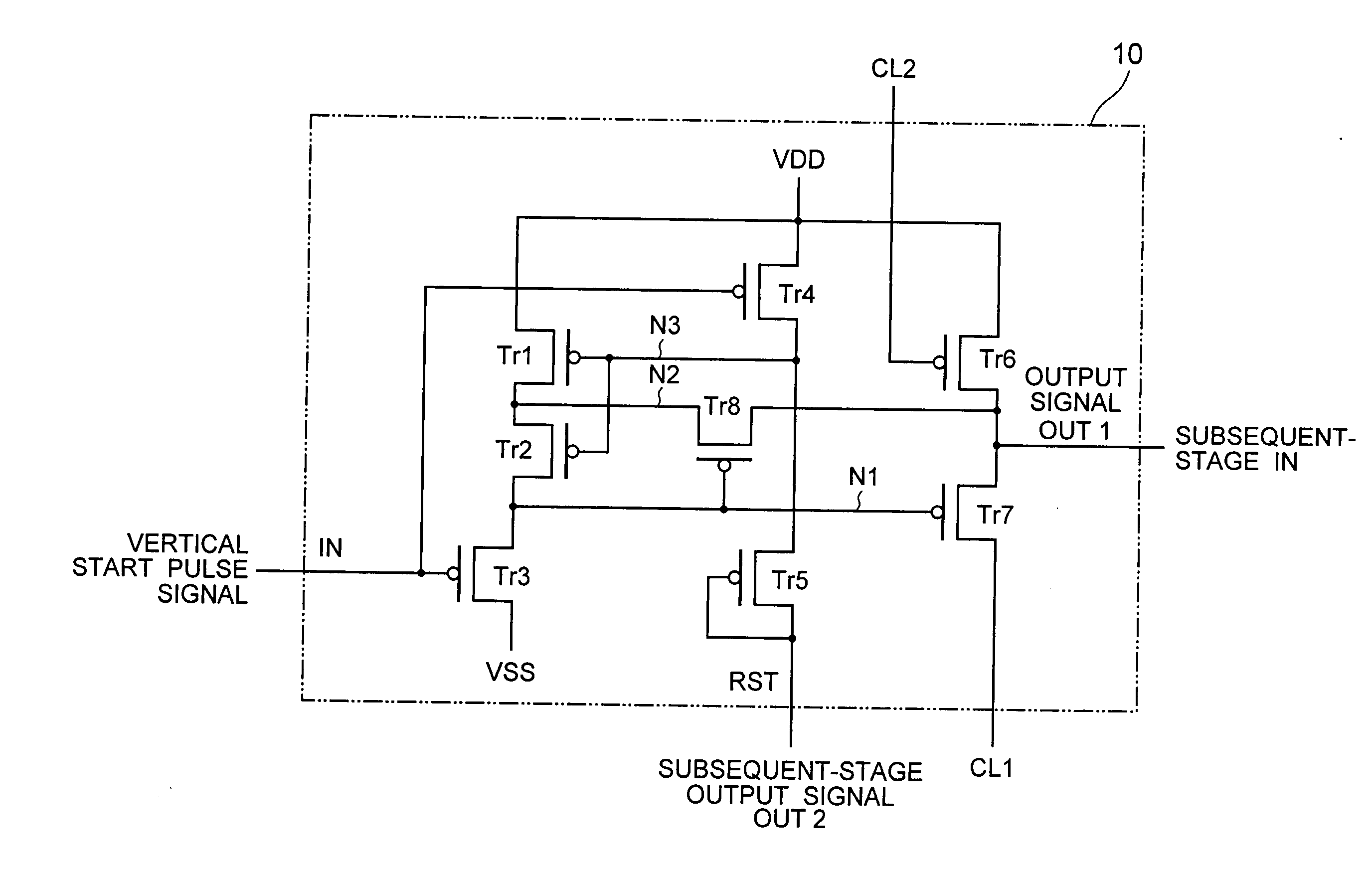 Bootstrap circuit, and shift register, scanning circuit, display device using the same