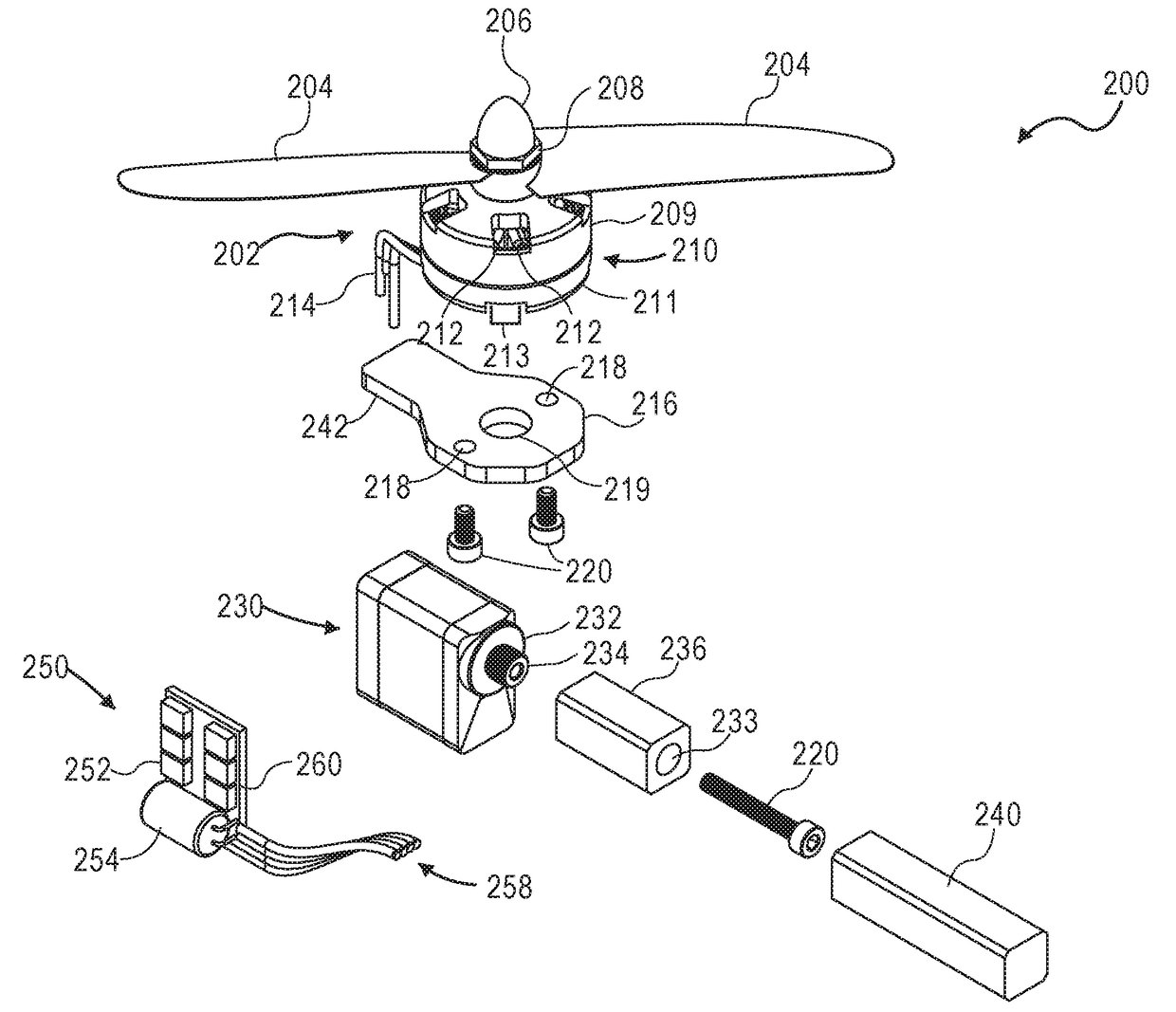 Gimbaled thruster configuration for use with unmanned aerial vehicle
