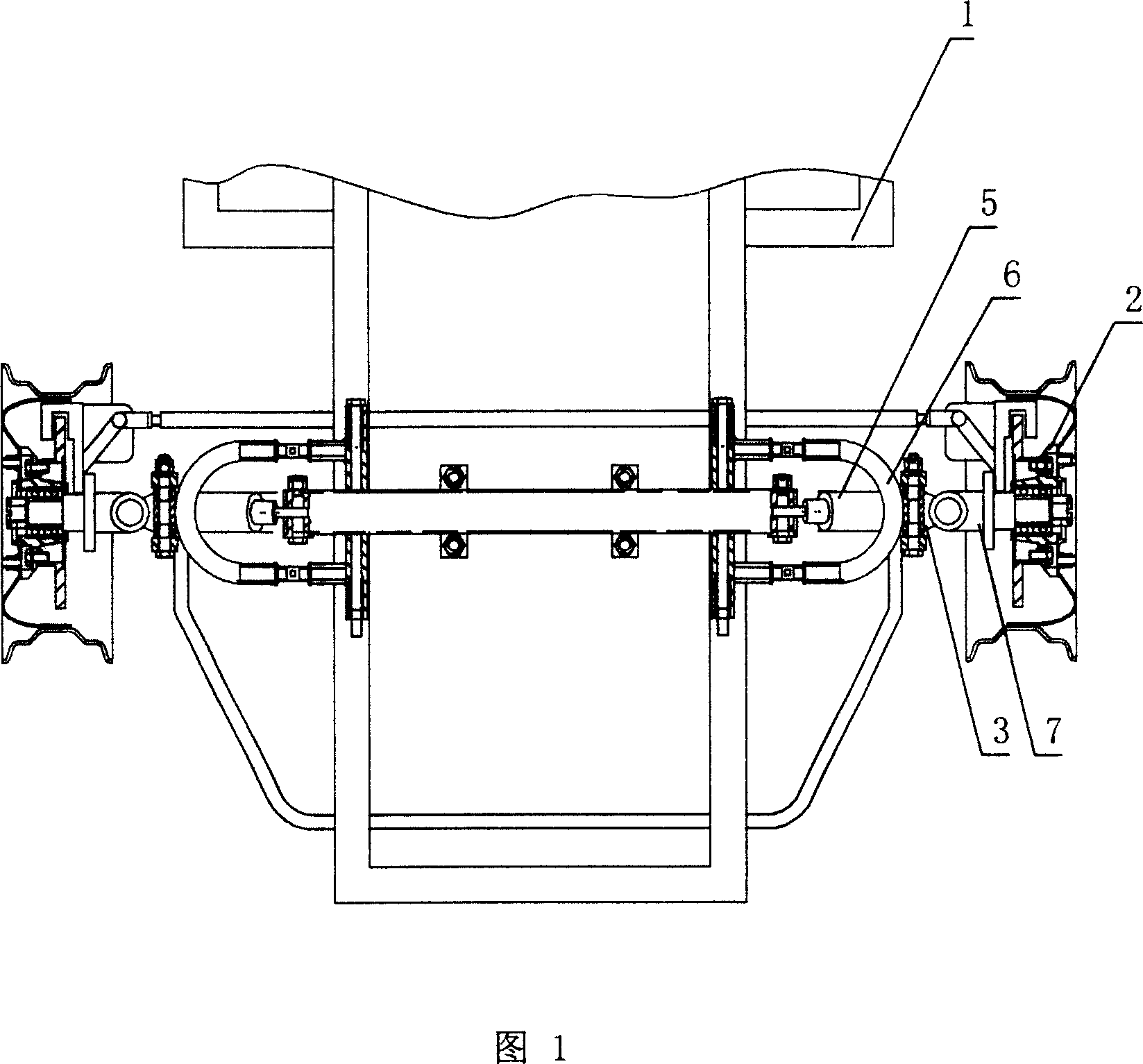 Front axle of four-wheel vehicle