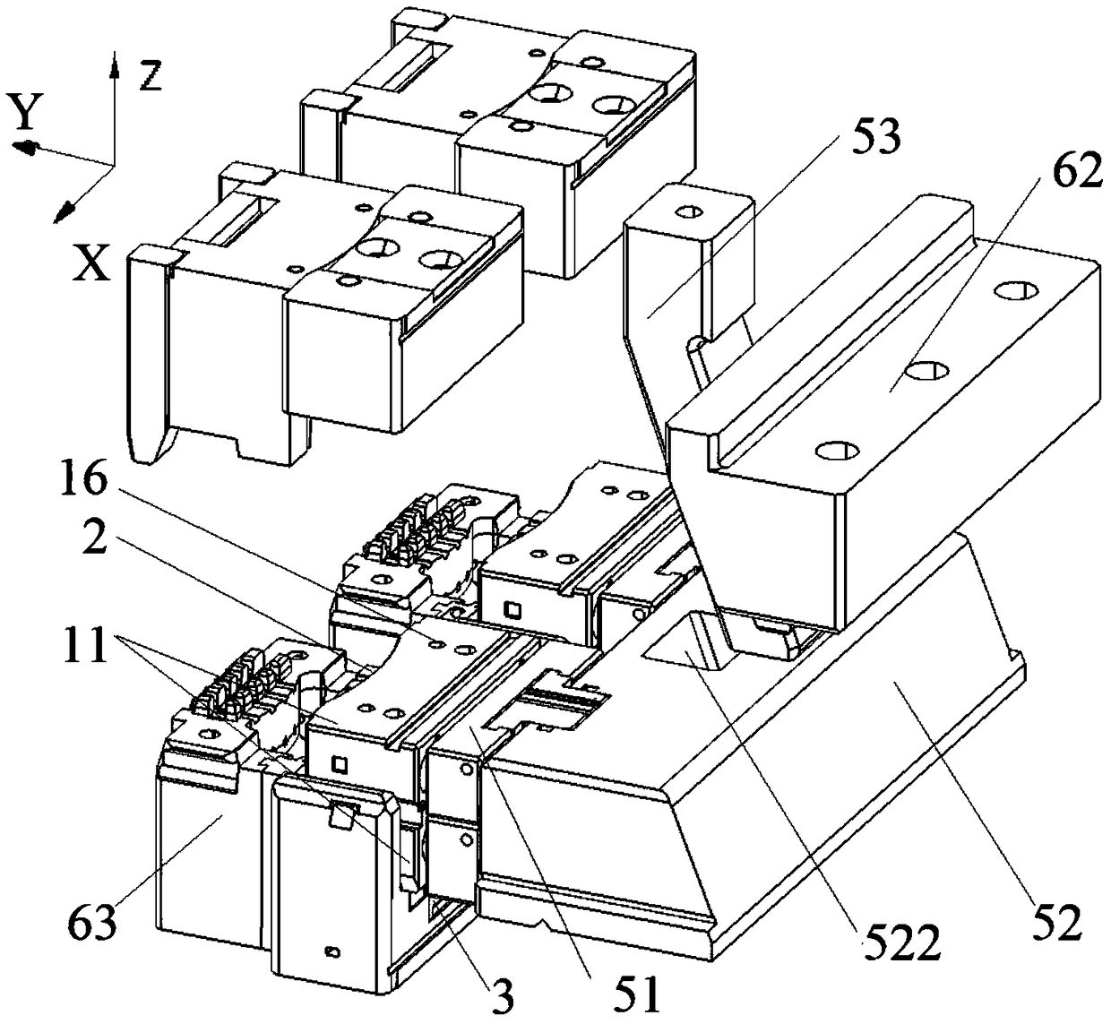 Needle clamping mechanism and injection molding system