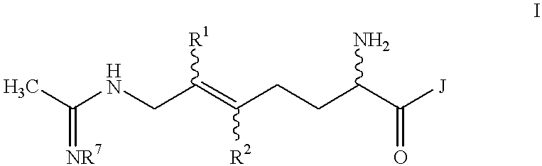 Halogenated 2-amino-5,6 heptenoic acid derivatives useful as nitric oxide synthase inhibitors