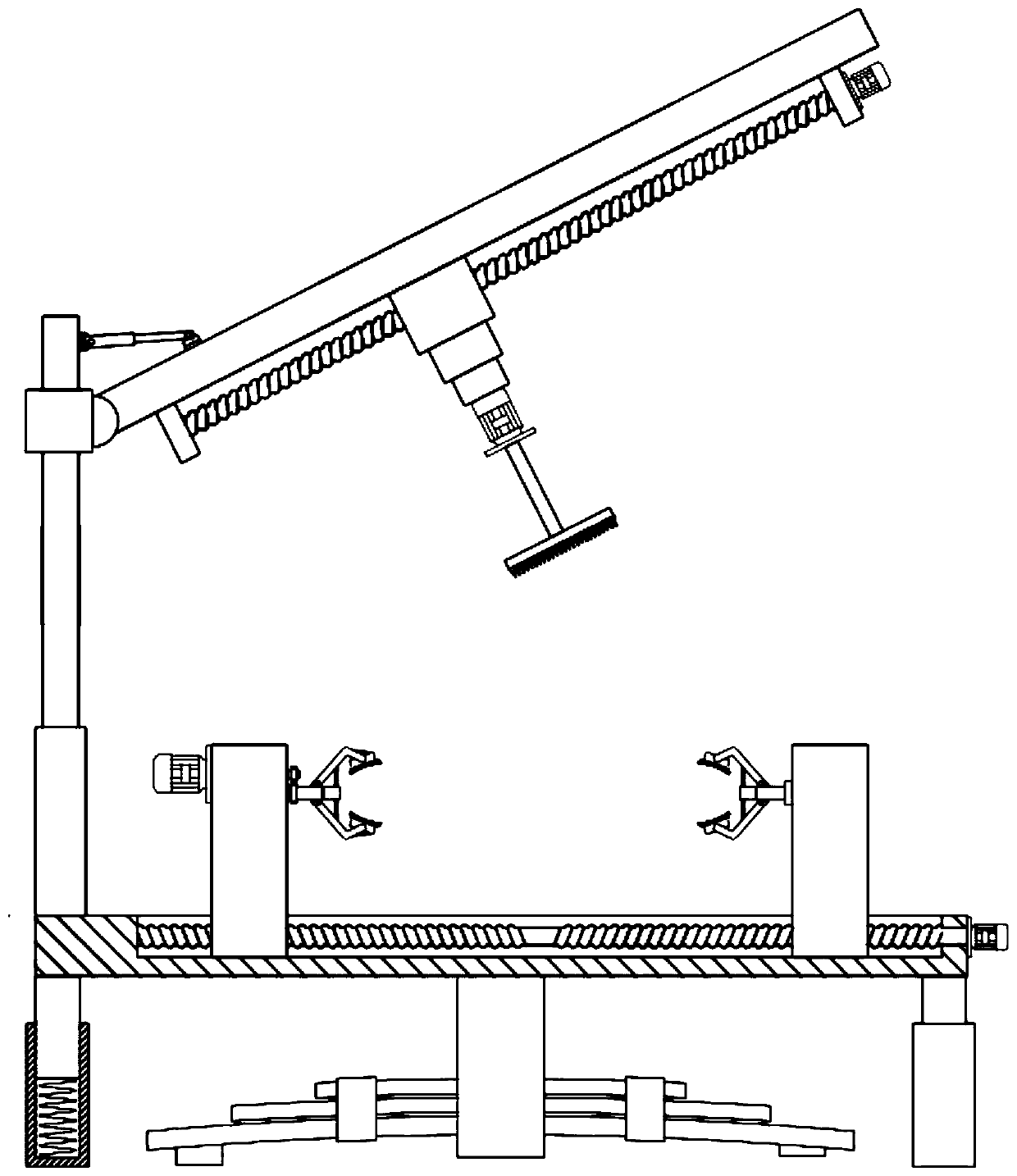 Overturning grinding rust removal device for metal plate