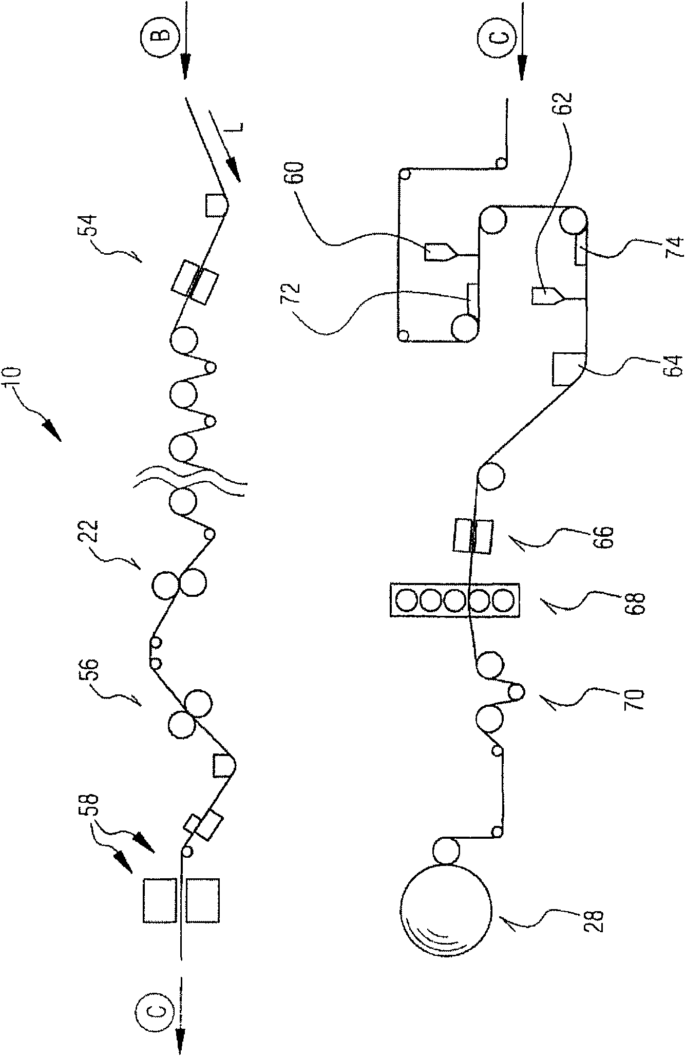 Method and device for producing an at least essentially wood-free coated paper web