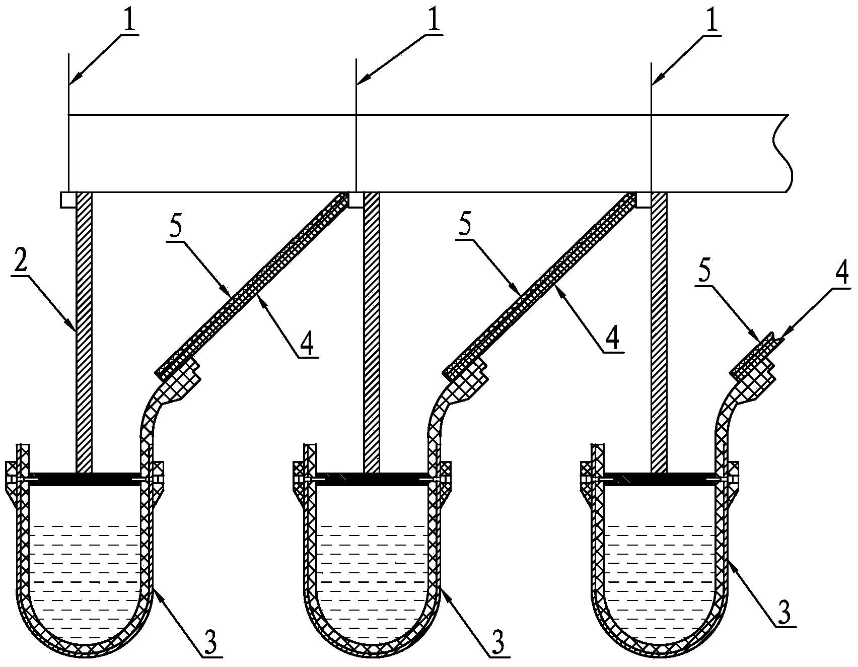 Splash-proof water-intercepting flow-guide device of high water receiving cooling tower in power plant