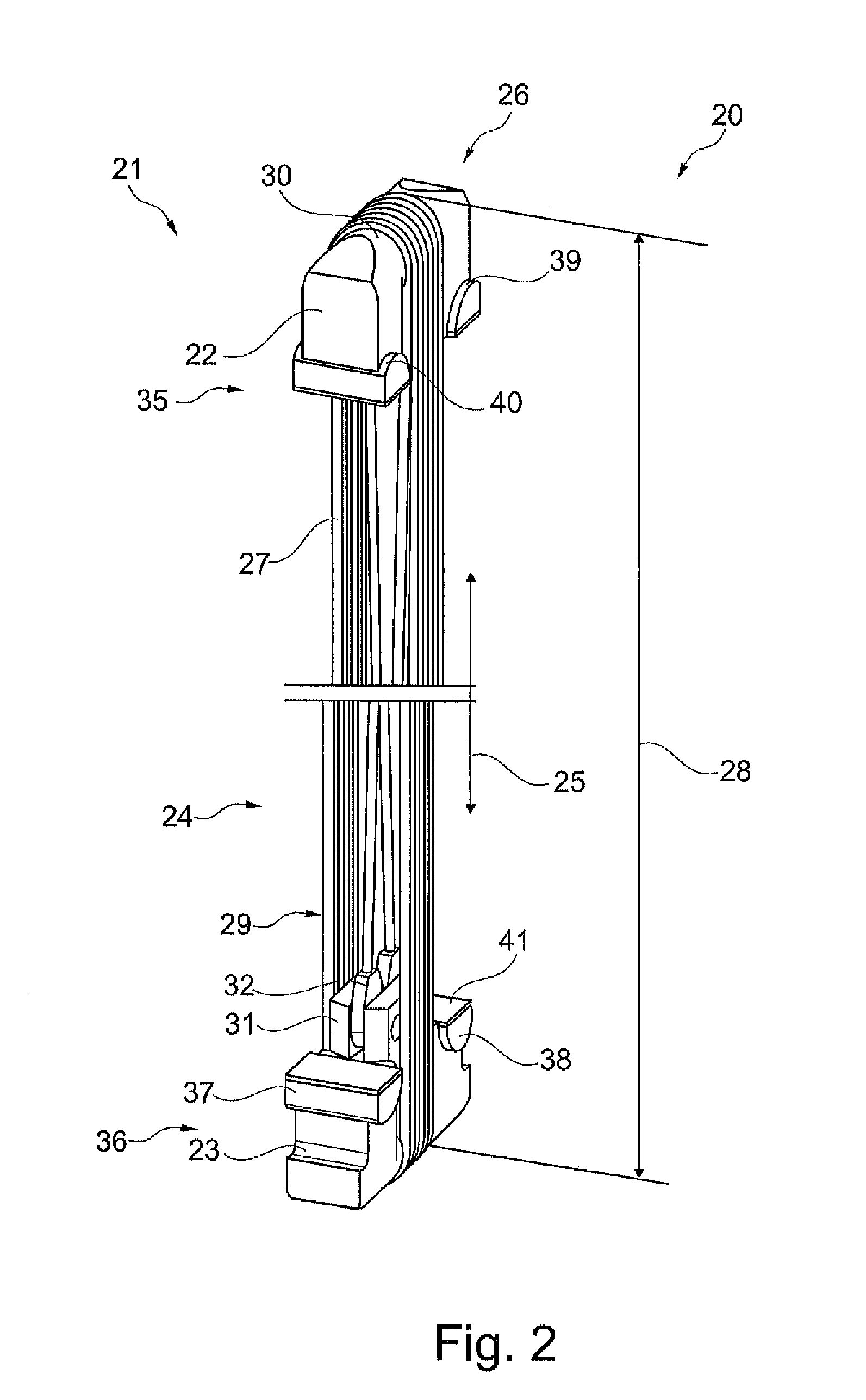 Device for pre-tensioning a machine frame, machine frame, and pressing and drawing device