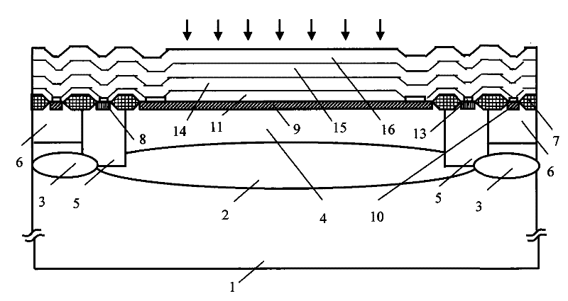 Silicon-based photoelectric detector for photoelectric monolithic integration and preparation method thereof