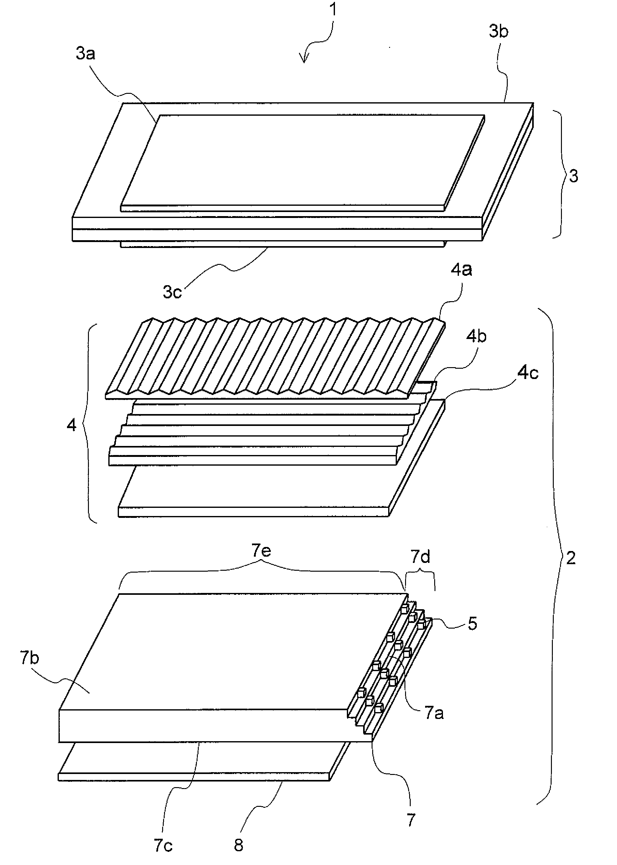 Surface-area light source device and liquid crystal display device using the same