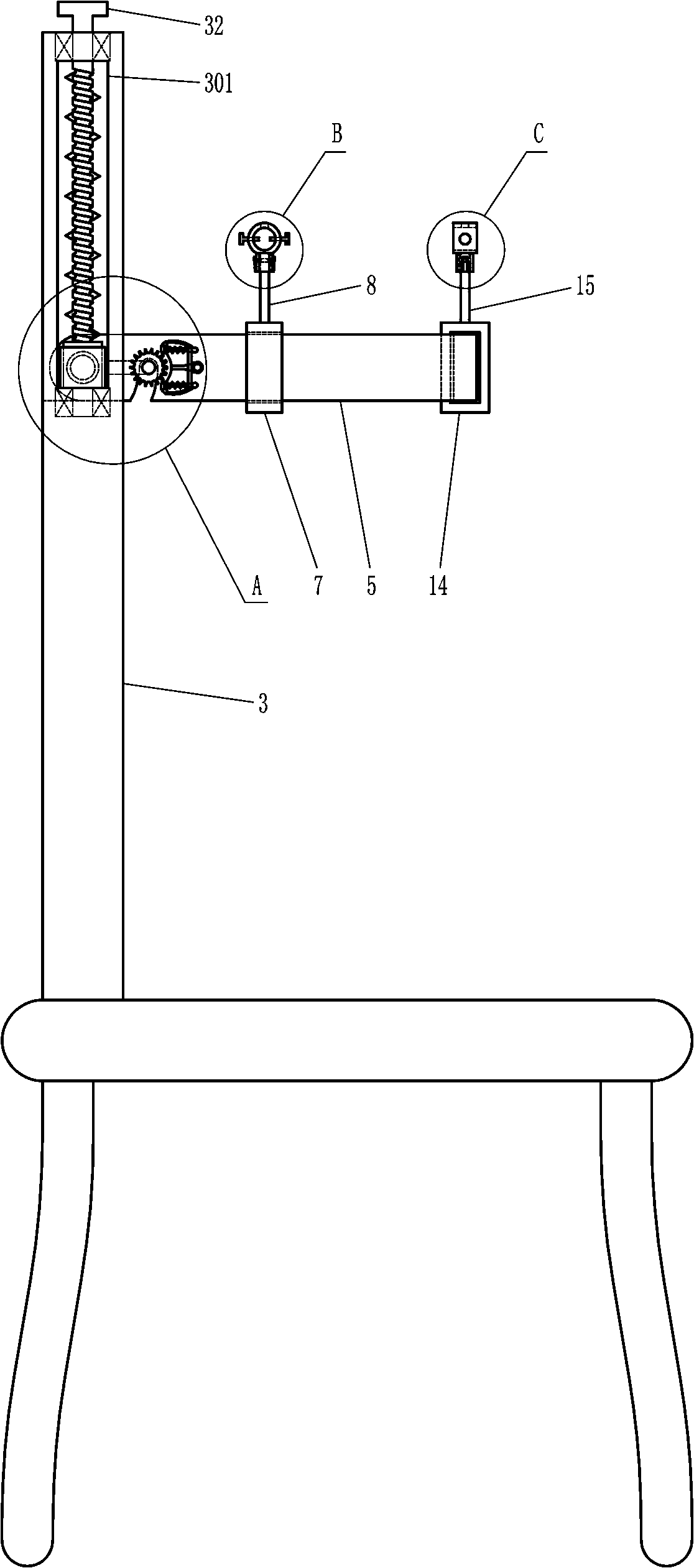 Auxiliary device convenient to use, for otolaryngology