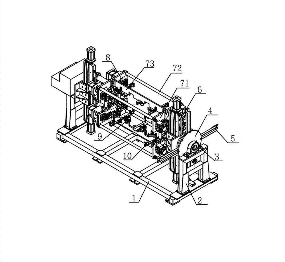 Full-automatic standard section overturning tooling