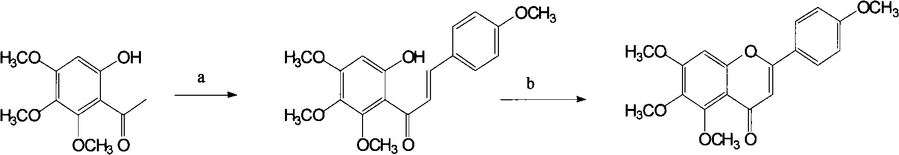 Preparation method of 5,6,7,4'-tetramethoxy flavones of scutellarin and aglucone key intermediate thereof