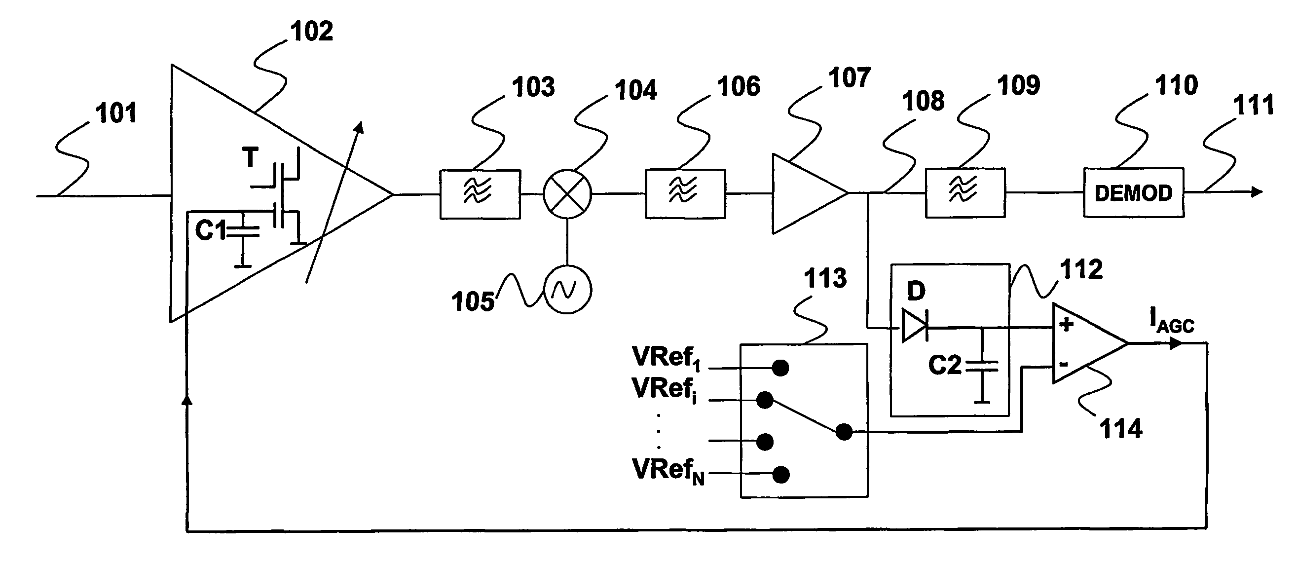 System for regulating the level of an amplified signal in an amplification chain