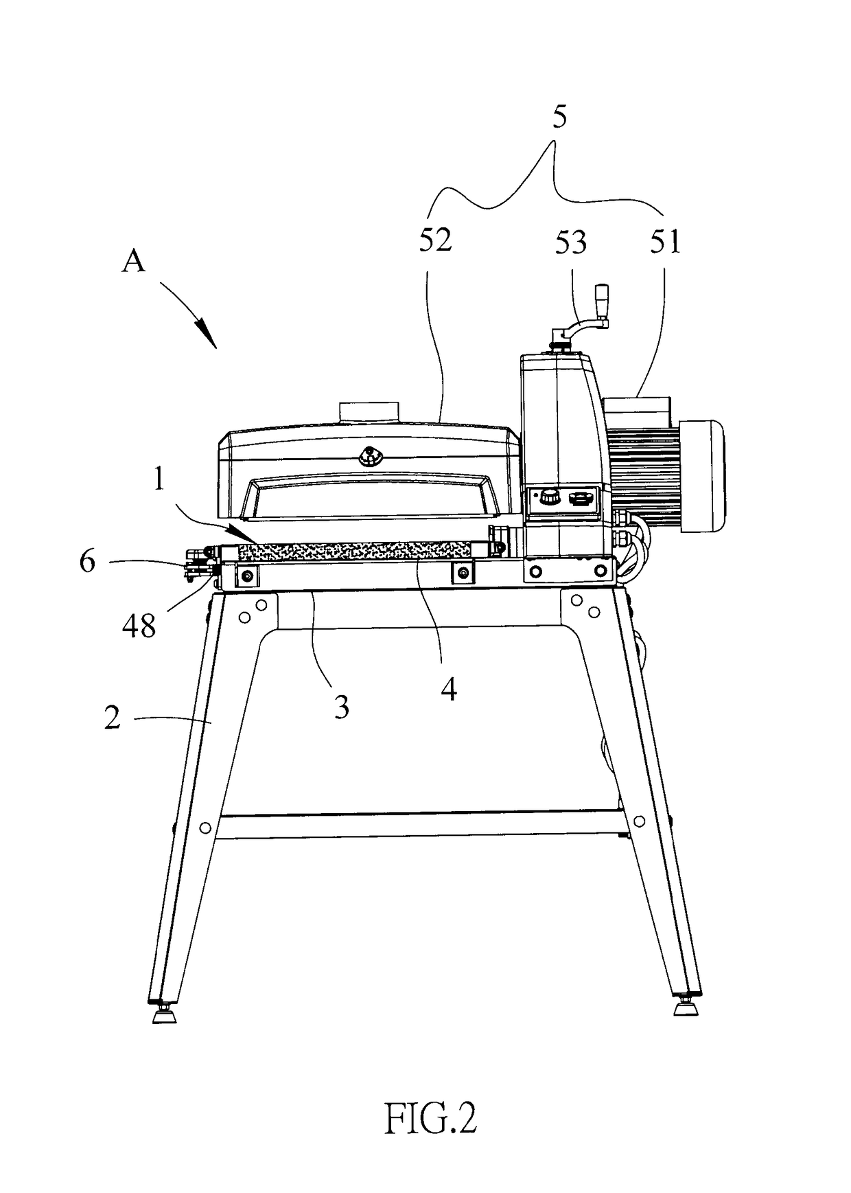 Grinding machine with adjustable work bench