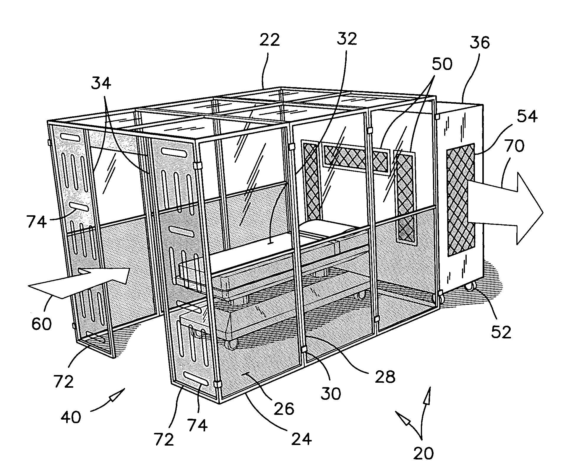 Patient isolation module and use thereof