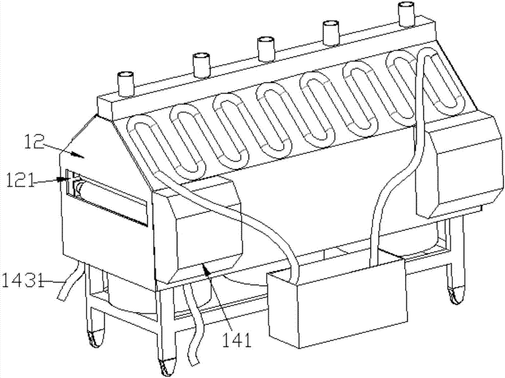 Cloth dyeing and drying device