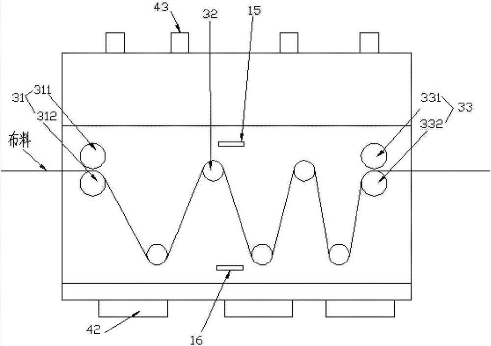 Cloth dyeing and drying device