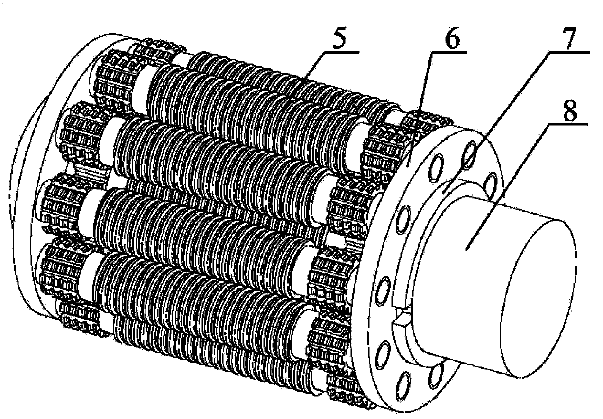 Large-length-diameter-ratio nut inverted planetary roller screw