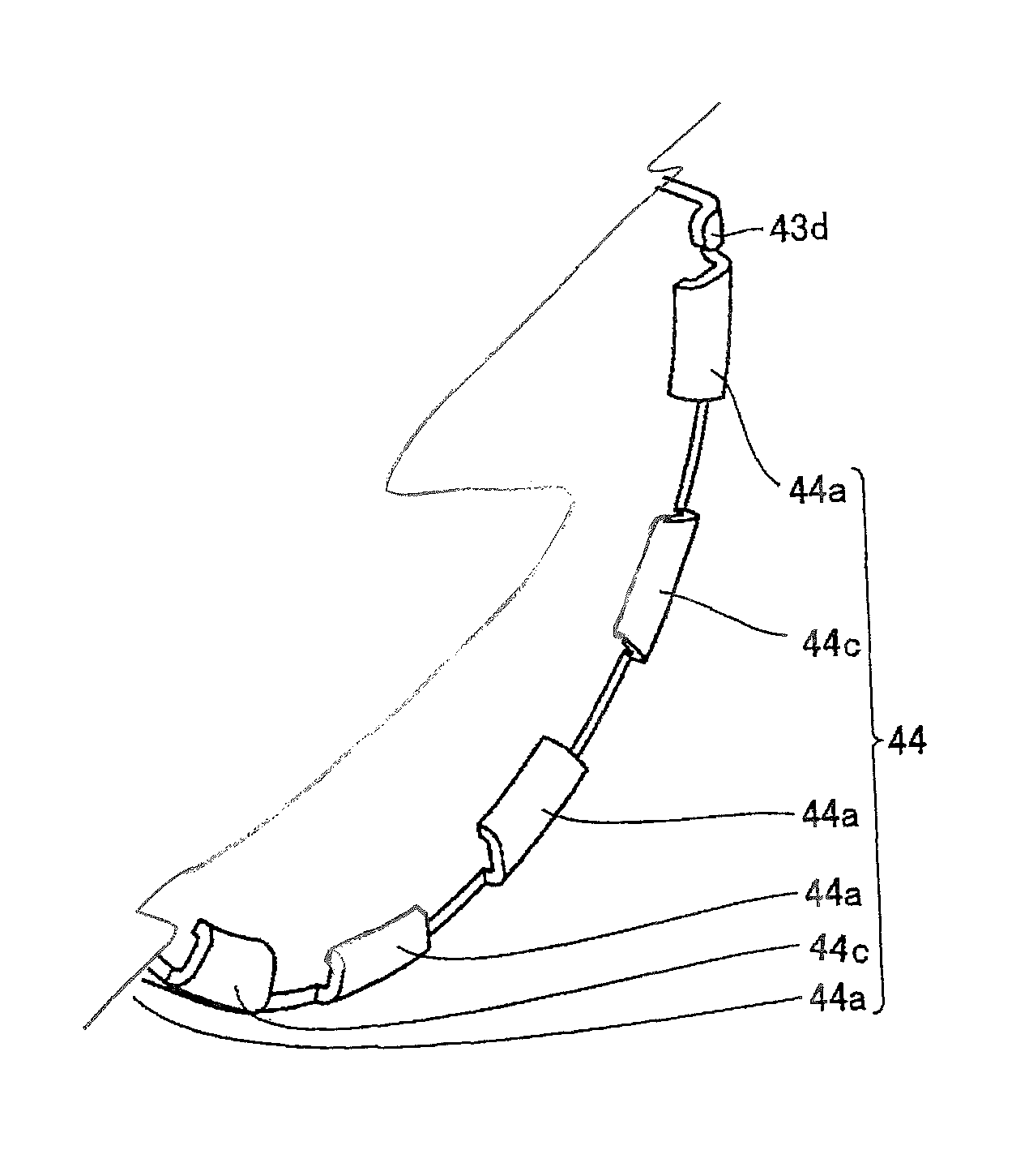 Rocking bearing outer ring, rocking bearing, air disc brake device, and fitting structure of rocking bearing outer ring
