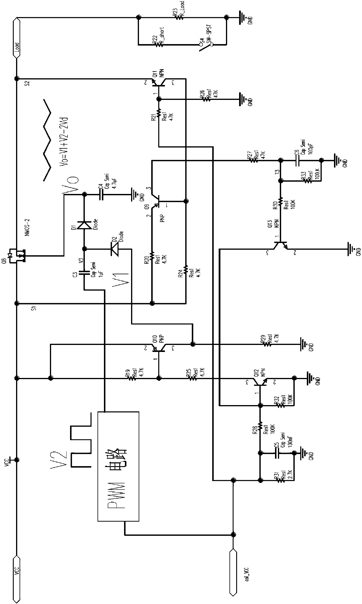Automotive solid-state relay with NMOS tube and over-current protection