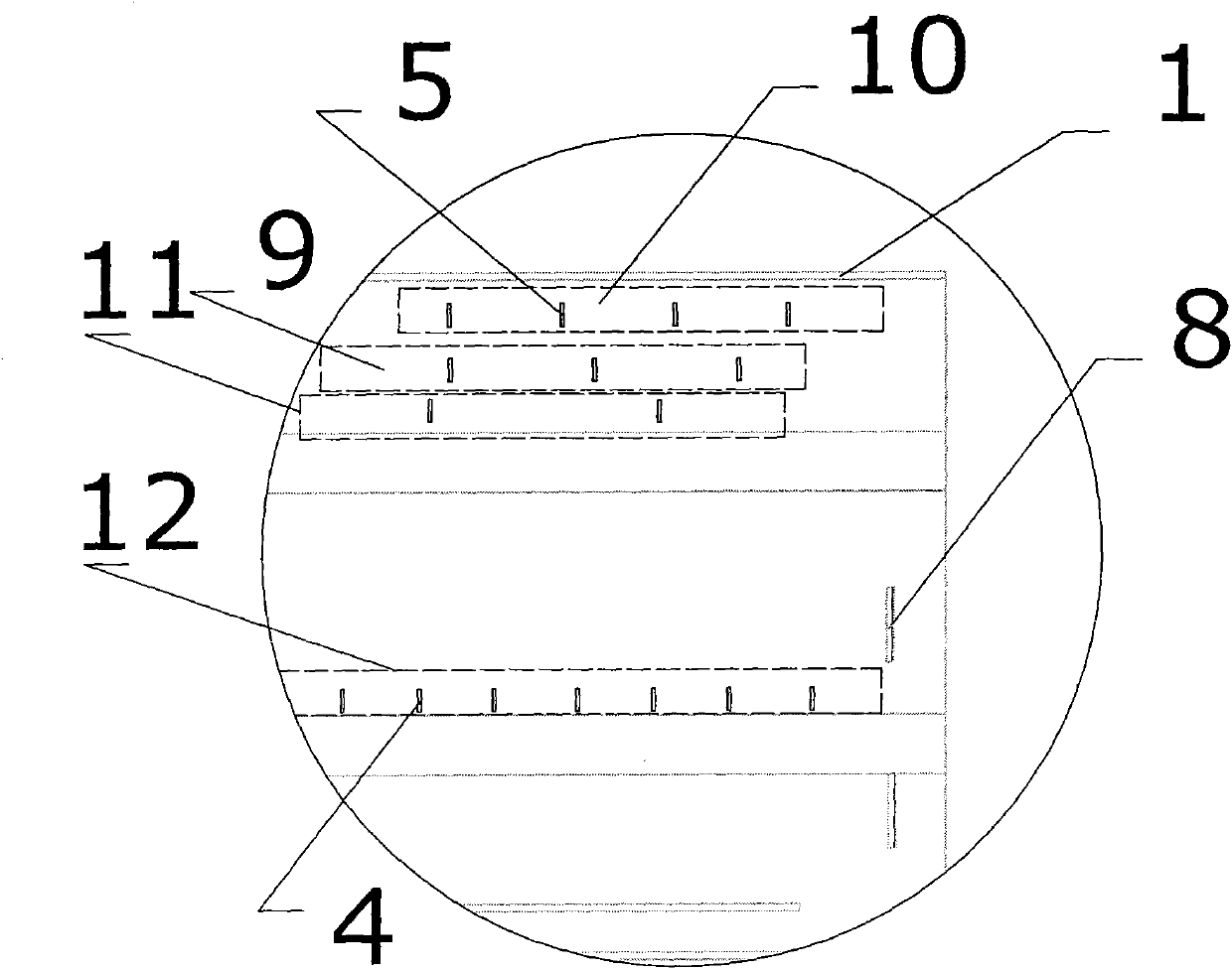 Polycrystal string belt template of solar energy photovoltaic cell