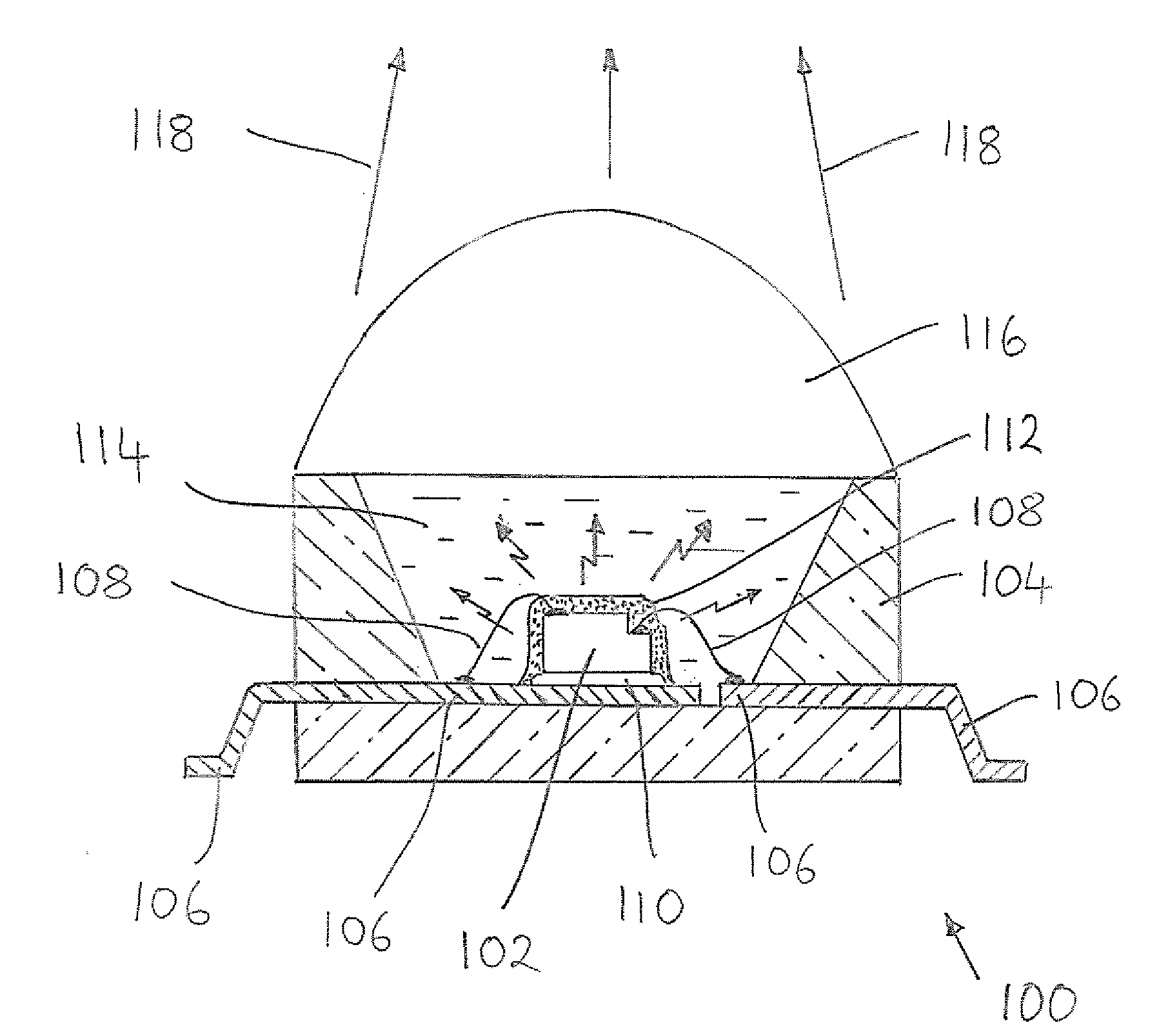 Light emitting device with phosphor wavelength conversion and methods of producing the same