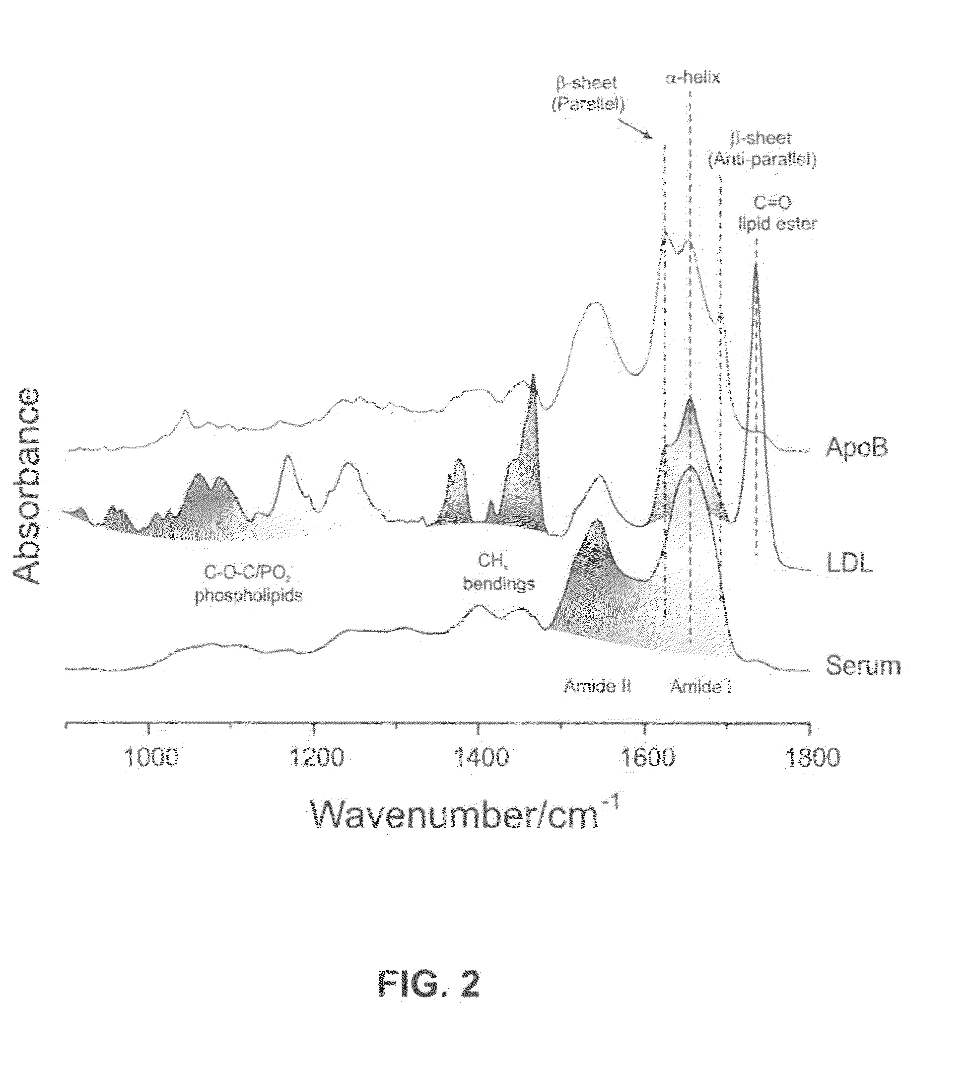 Method and test for blood serum component analysis