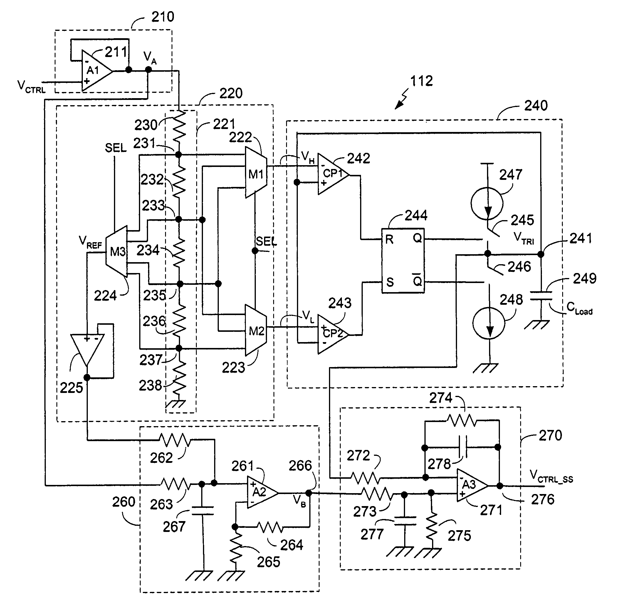 Analog implementation of spread spectrum frequency modulation in a programmable phase locked loop (PLL) system