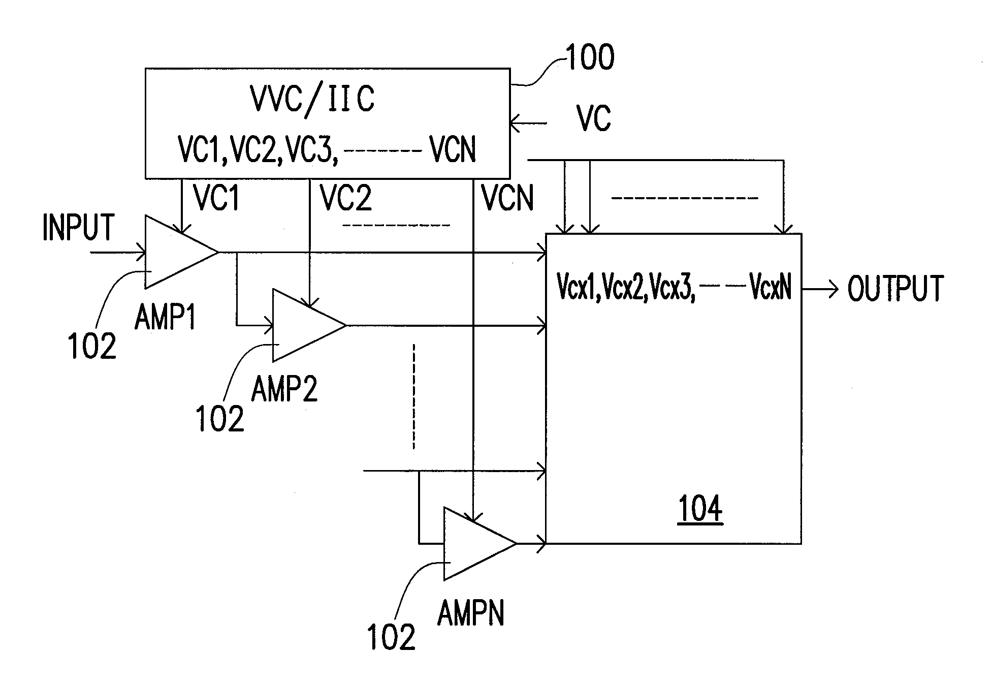 Amplifier with wide gain range