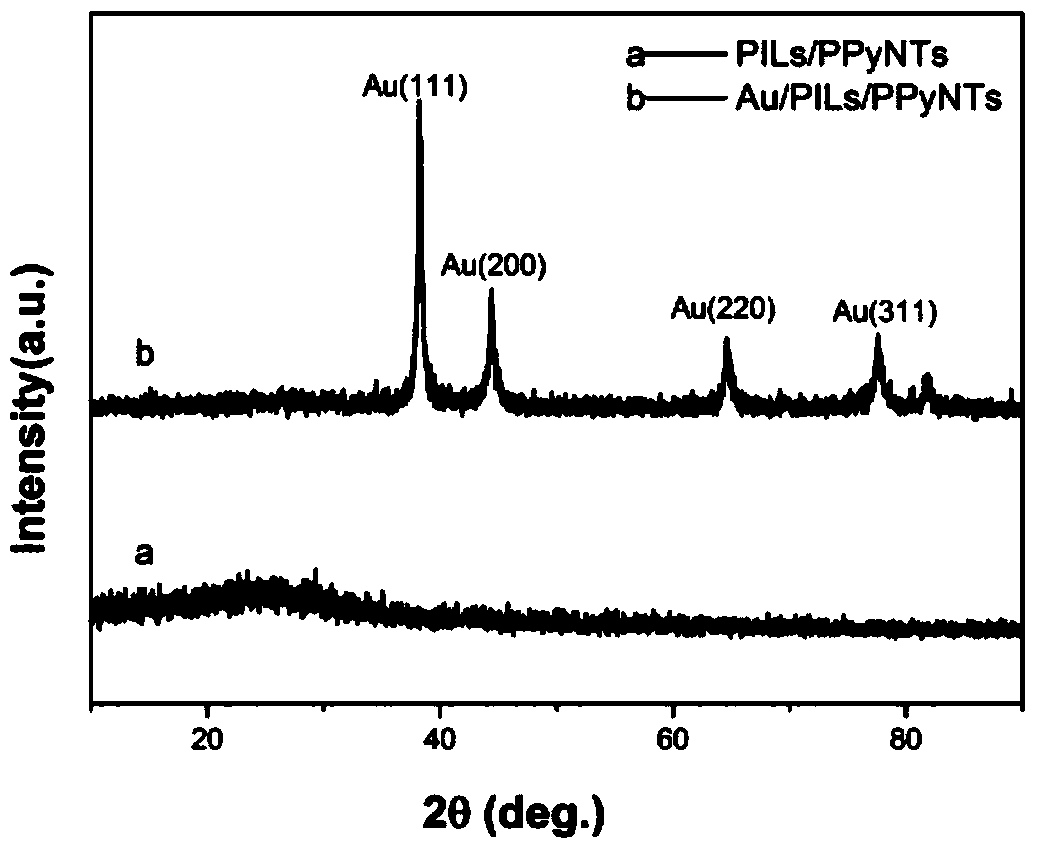 Preparation method and application of au/pils/ppynts composite material