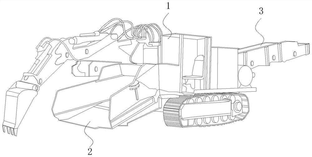 Loading mechanism for full-section rock loading and loader-digger with loading mechanism