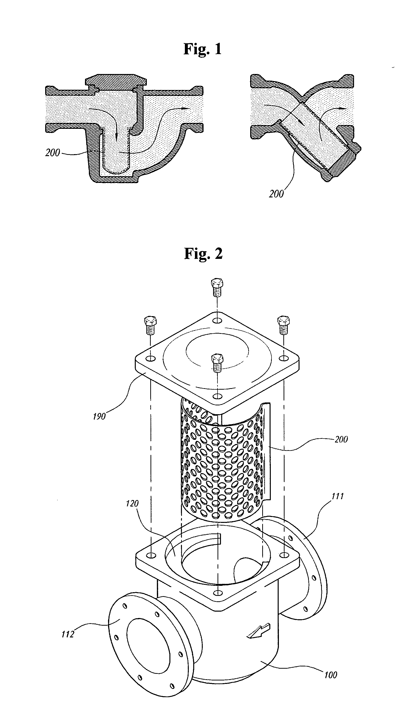 Strainer with omega type screen