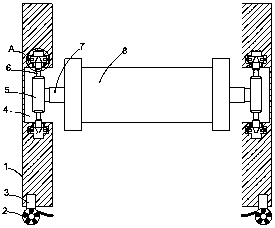 Filament bundle tension buffer device for chemical fiber production