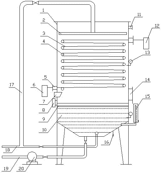 Method for producing vinegar with liquid pouring fermentation tower with woven cloth packing system