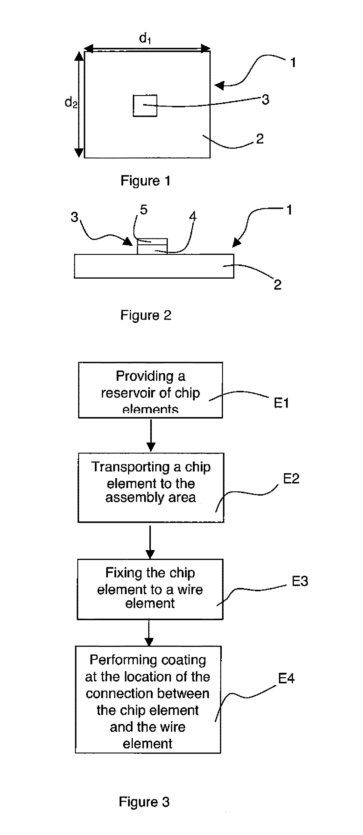 Method for assembling a microelectronic chip element on a wire element, and installation enabling assembly to be performed