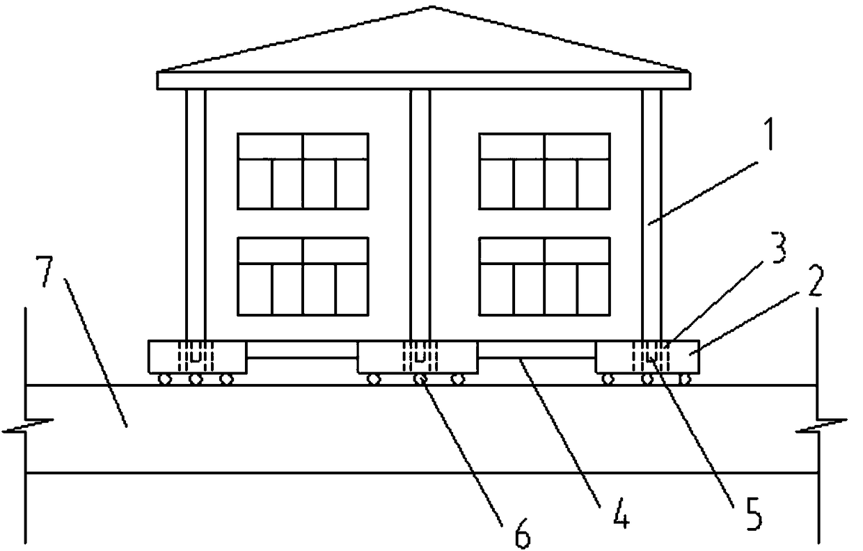 A method of realizing building shifting and turning by using track height difference