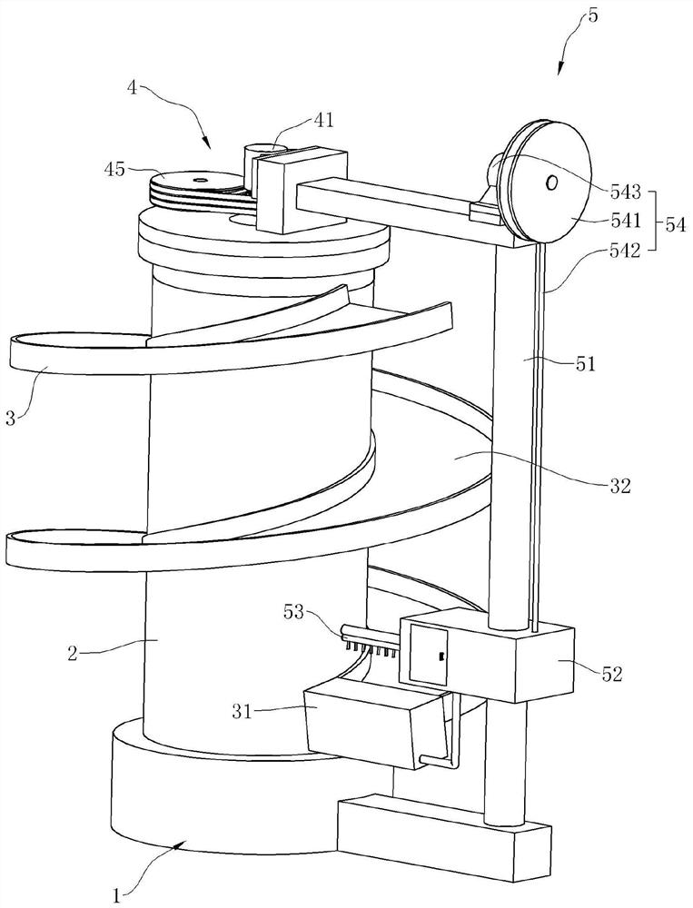 A spiral vertical farm with rotatable belt operating device