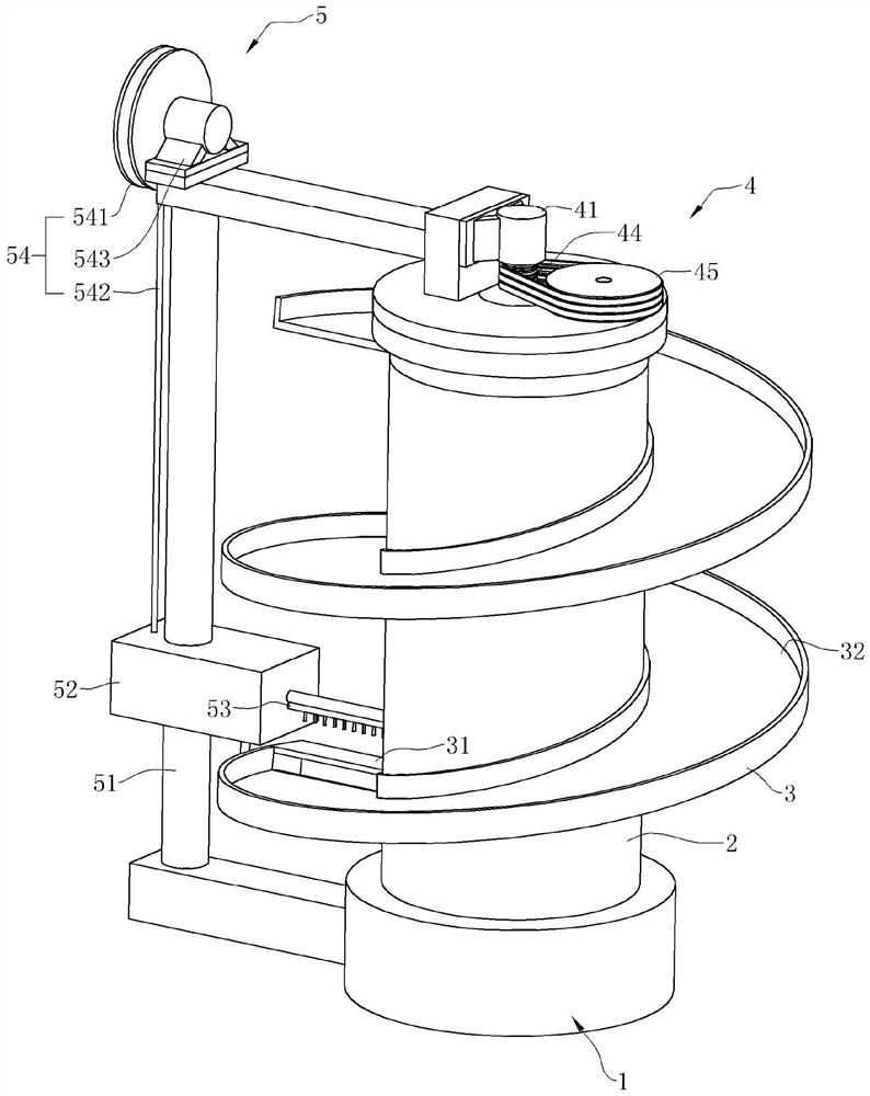 A spiral vertical farm with rotatable belt operating device