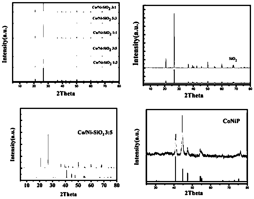 CoNiP/SiO2 catalyst and preparation method and application of CoNiP/SiO2 catalyst