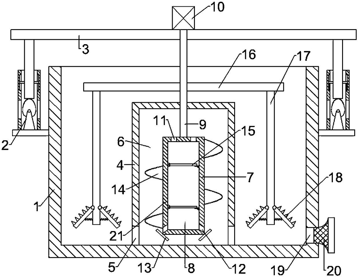 Textile size mixing device based on cam type matched hoisting