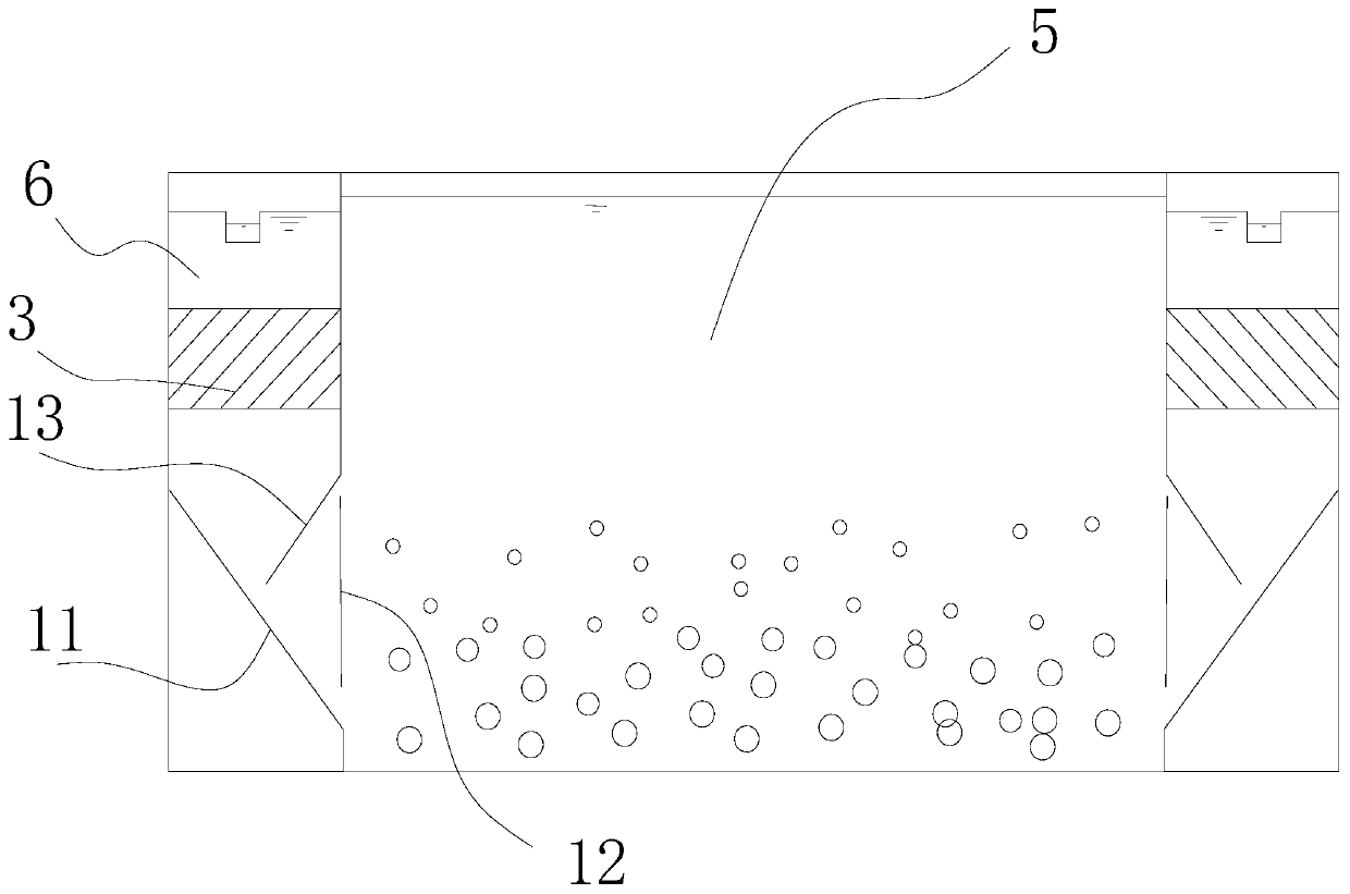 Anaerobic-aerobic sewage treatment method based on three-phase separation