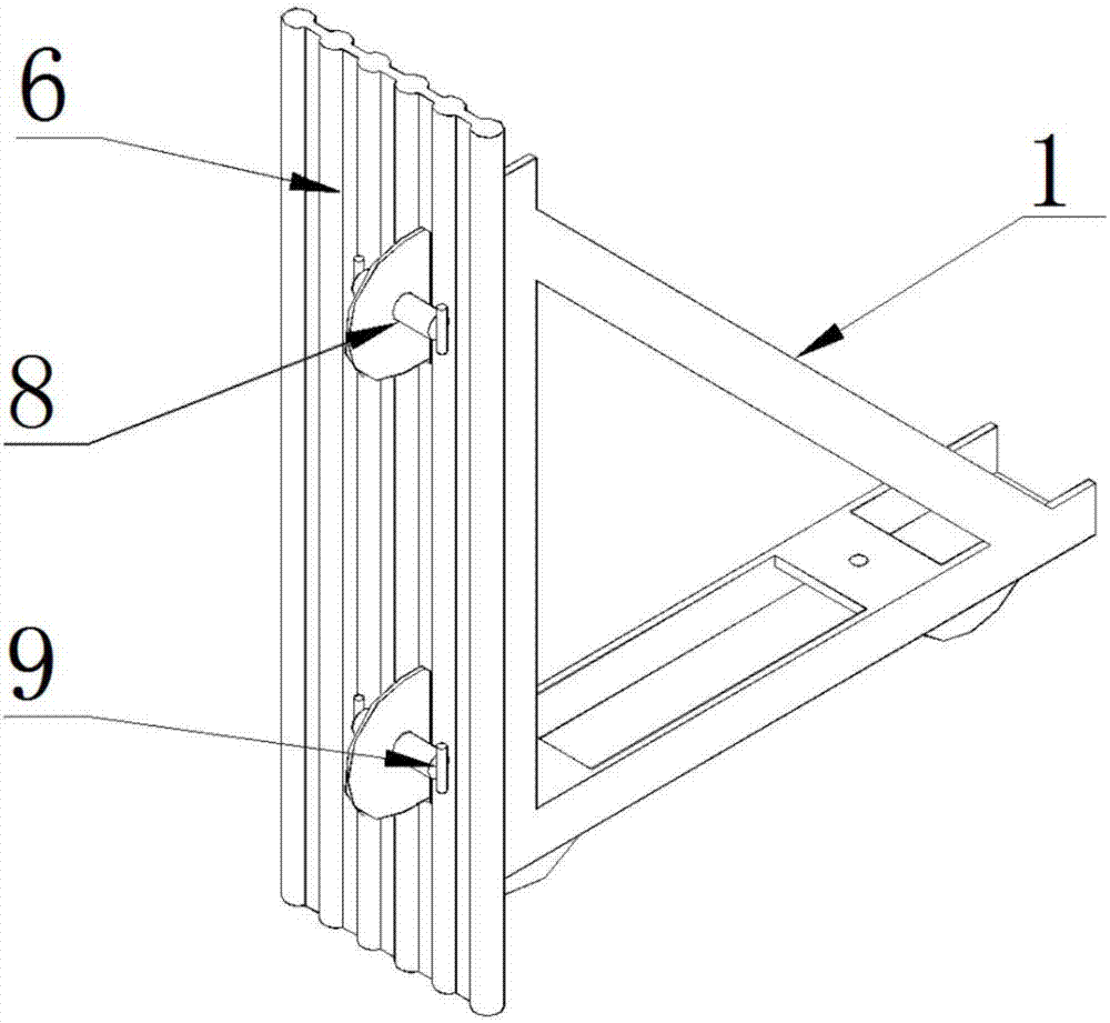 Hanging ladder type scaffold for mounting water-cooled wall spiral section and its erection method